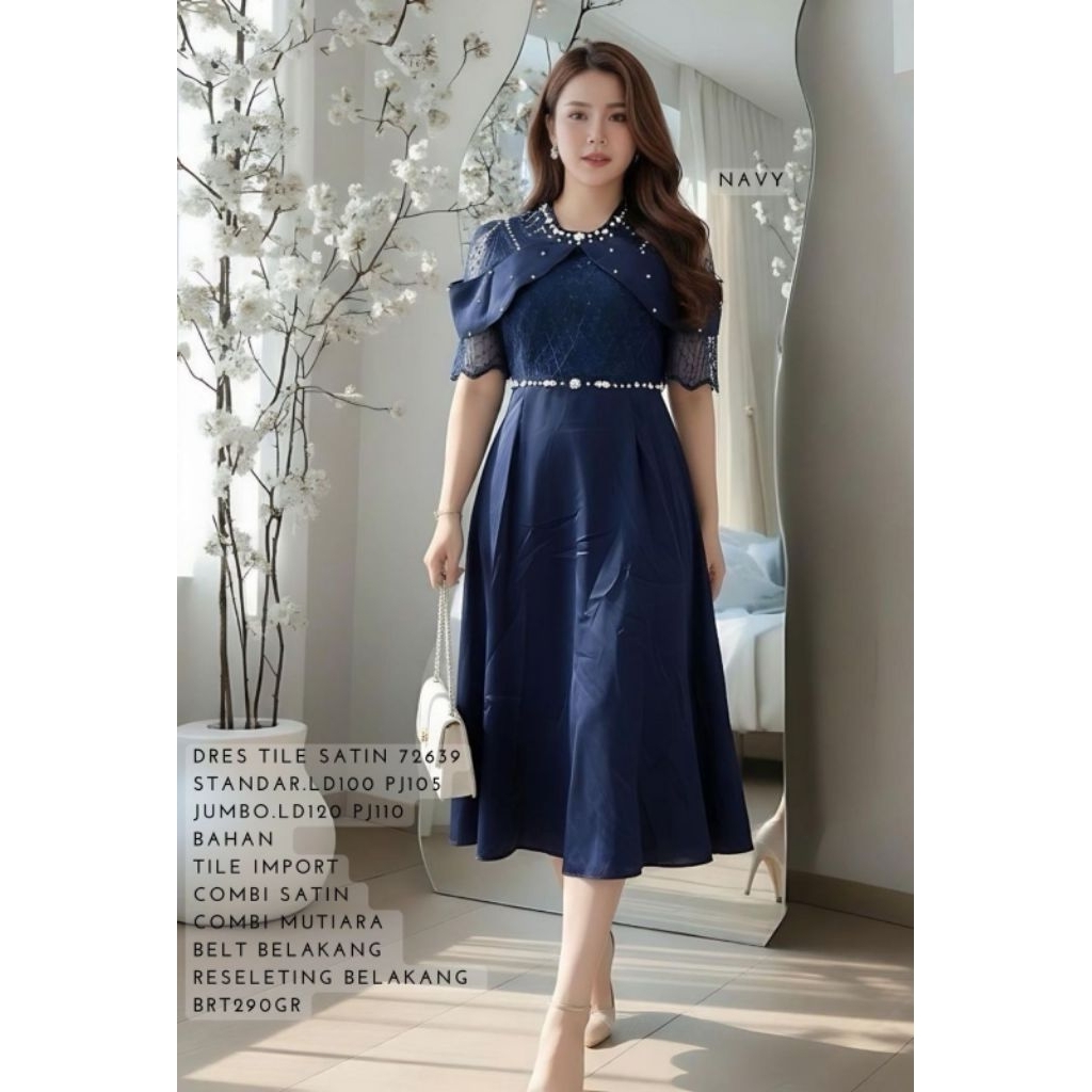 dress pesta brokat / gaun gereja natal imlek