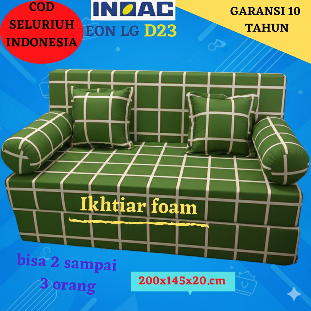 Sofa bed Inoac SofaBed No 3 Tebal 20 Cm Inoac EON LG D23 Ukuran 200x145x20 Cm Garansi 10 Tahun