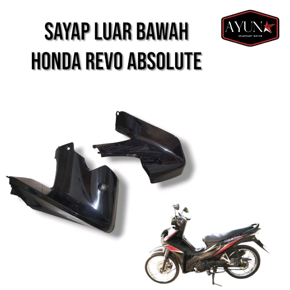 Legshield sayap bawah Honda Revo absolute hitam legshield bawah Revo absolute 110 hitam sepasang