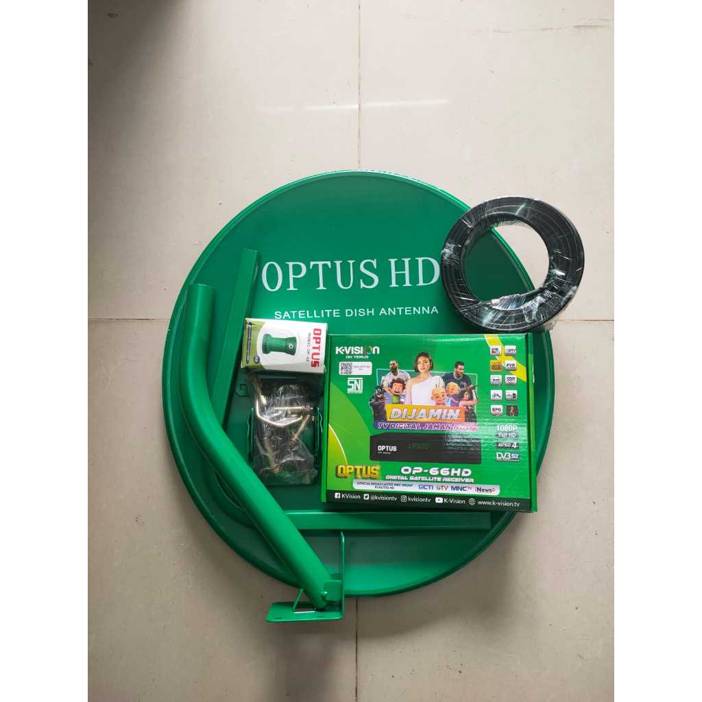 Satu Set Lengkap ODU Parabola Mini OPTUS 45CM ( Hijau Solid )