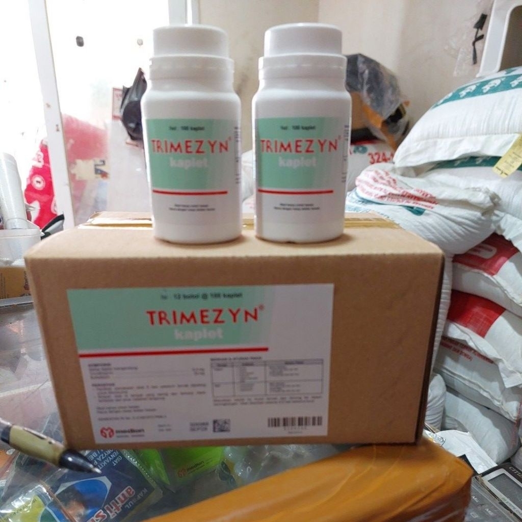 1 dus 12 botol TRIMEZYN 100 BUTIR OBAT SAKIT CRD PULORUM KOLERA KORISA FOWM TYPHOID UNGGAS AYAM BEBE