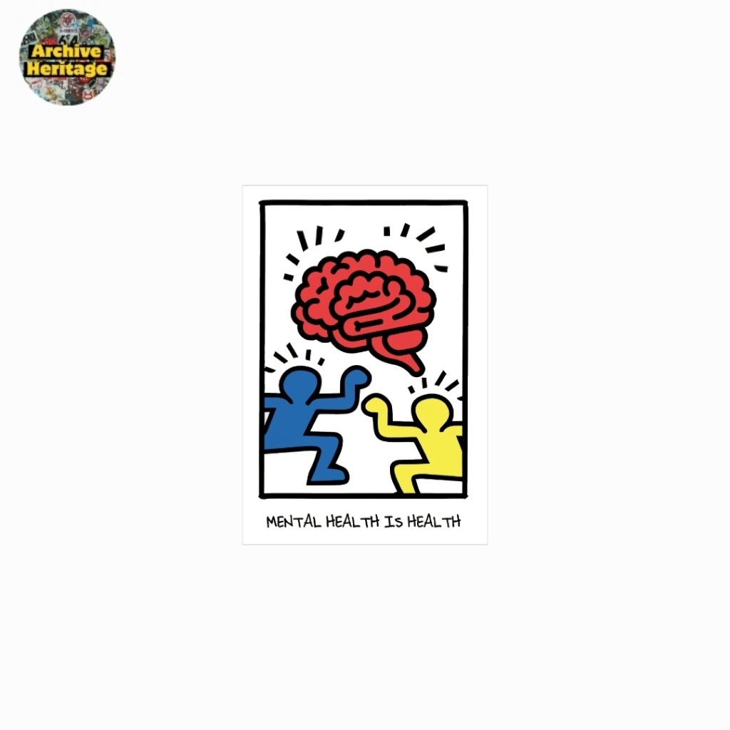 sticker Keith Haring mental health is health stiker