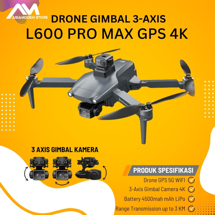 Promo LYZRC Drone L600 Pro Max GPS Gimbal 3-Axis 4K HD Anti Guncang