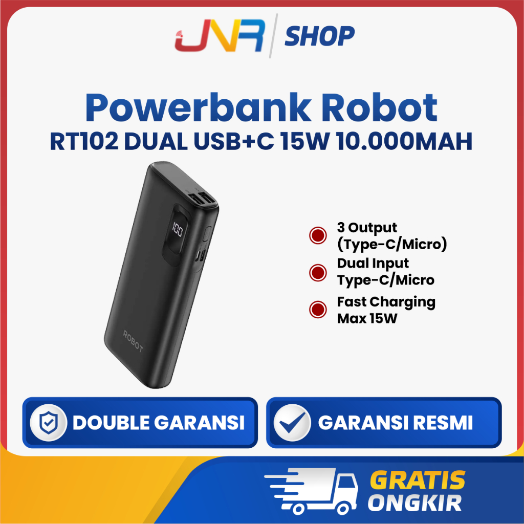 Powerbank ROBOT RT102 Powerbank 10000 Mah 15W Two-Way Fast Charging