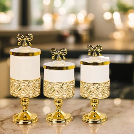 3pcs Toples Set Toples Jumbo Toples Kedap Udara Toples Lebaran Aesthetic Set Mewah Toples Kue Kering