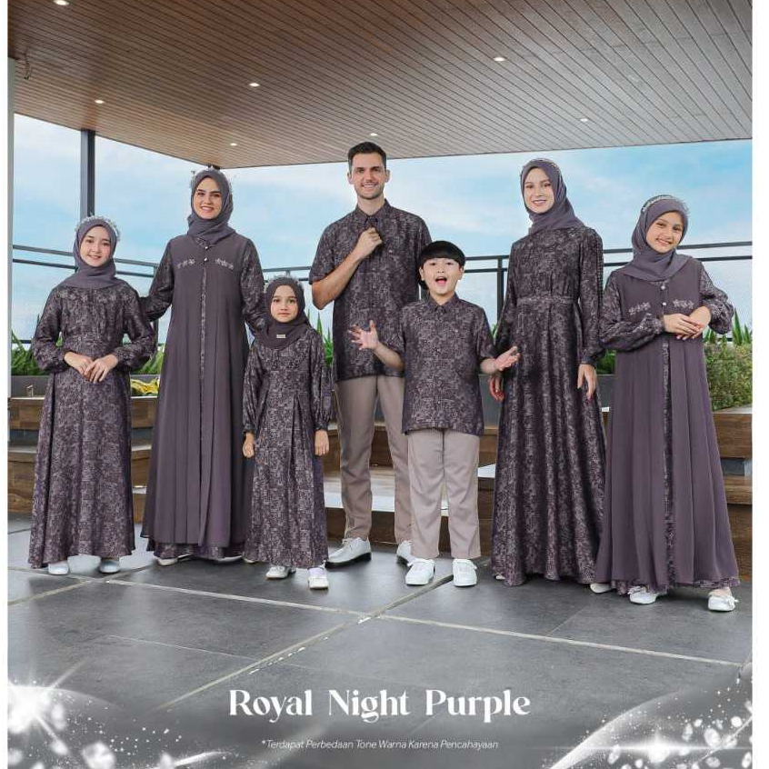 Sarimbit Ethica 2026 Royal Night Purple Ethica 2026 Family/ Gamis Dewasa Dua Model