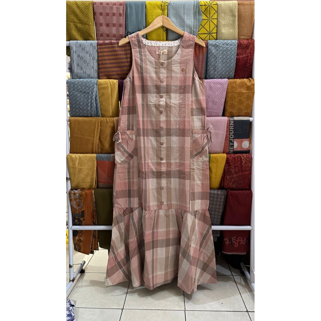 Sarah Pink Dress Overall - CORNICHE,Pakaian Wanita