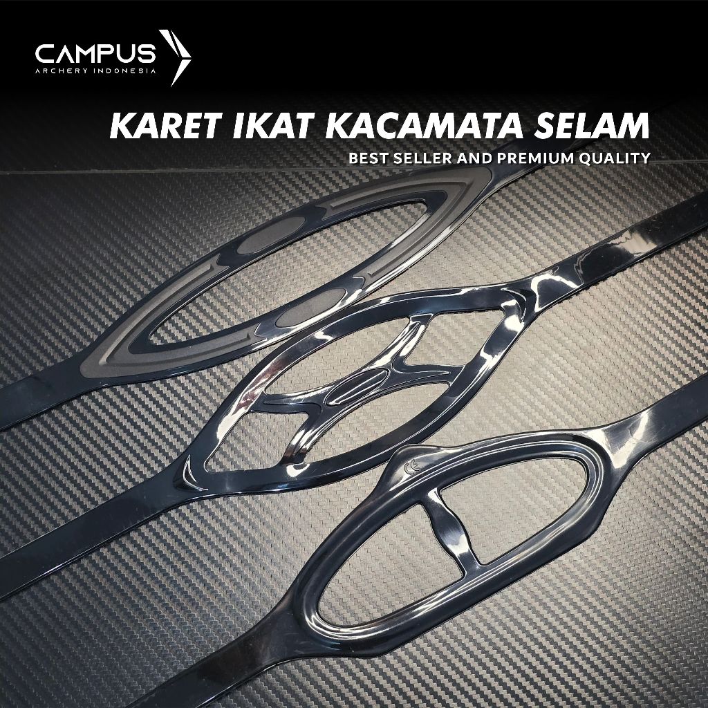 MASK STRAP SILICONE BLACK Tali Karet Kacamata Selam Scuba Diving Snorkeling