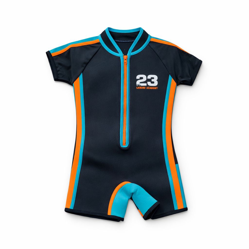 Wetsuit Anak Neoprene Tebal | Baju Selam & Renang Anak Lengan Pendek | Resleting Depan