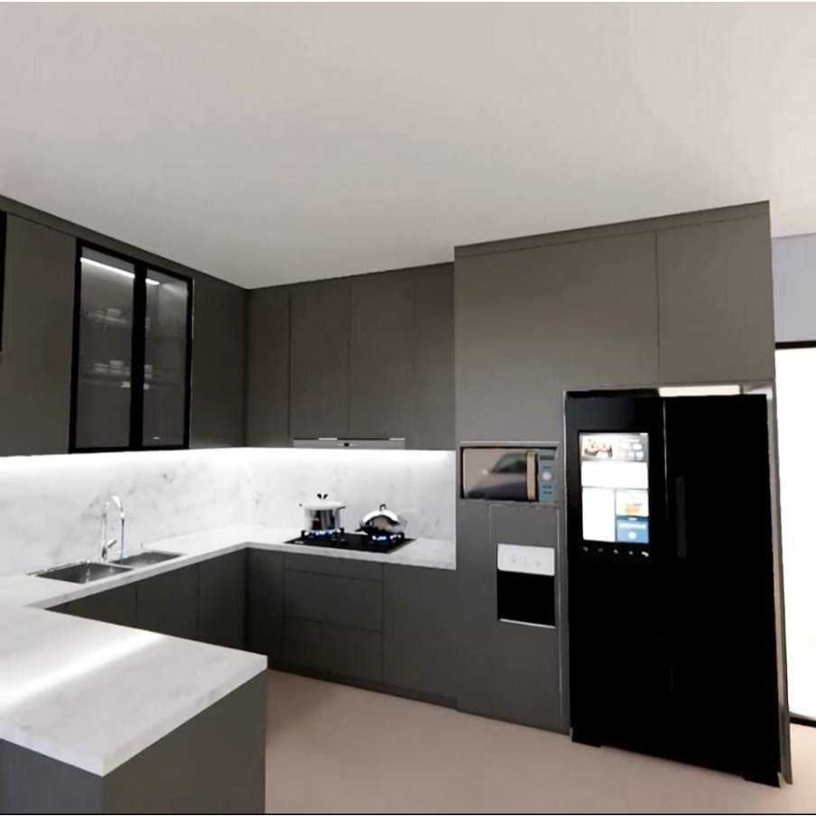 Exmud Living Interior Desain Furniture Kitchen set Lemari Dapur Minibar Meja Island Wallpanel Backdr