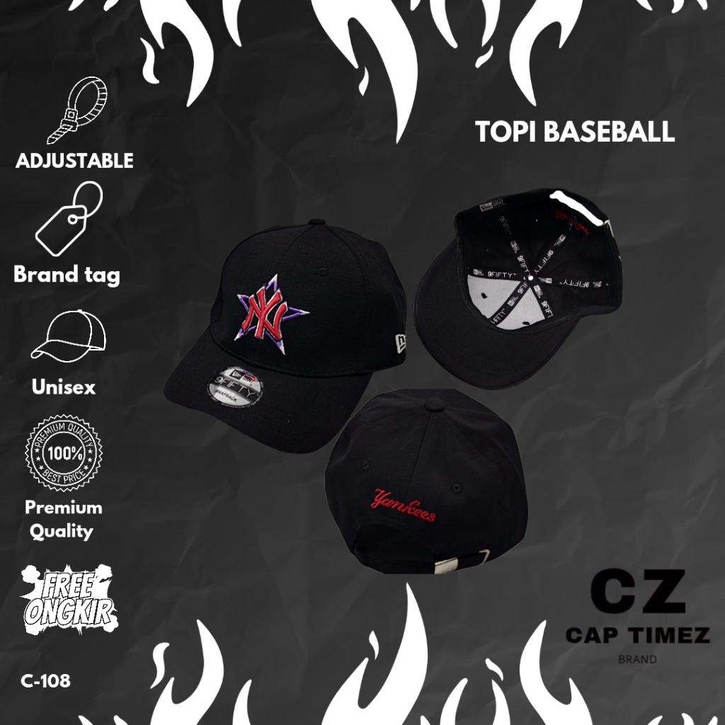 Topi Bisbol Logo Bintang NY Branded