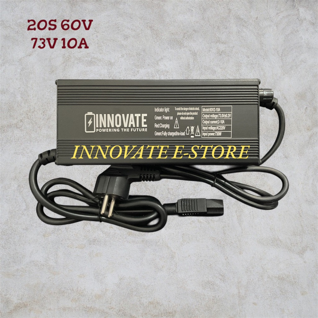 Charger Adaptor baterai lifepo4 20s 60v 2-10A  Max 73V original baru merek innovate