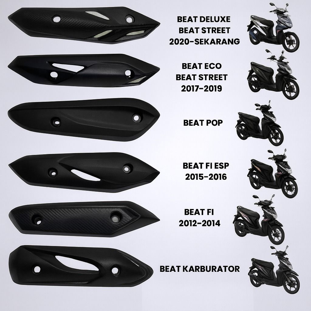 Promo Cover Knalpot Motor Universal Beat Karbu FI ESP Pop Street Deluxe | Pelindung Knalpot Anti Pan