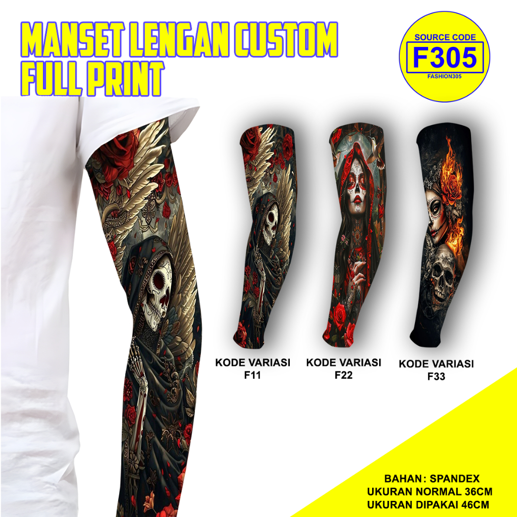 Manset Tangan Tato Pria Dewasa Motif Premium