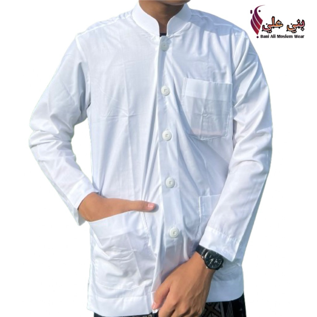 Baju Koko Putih Salaf Bani Ali Koko Habaib Super Premium Lengan Panjang