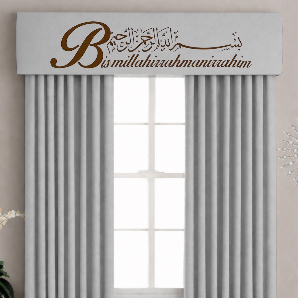 1 set gorden poni bismillahirrohmanirrohim bahan blackout sapron