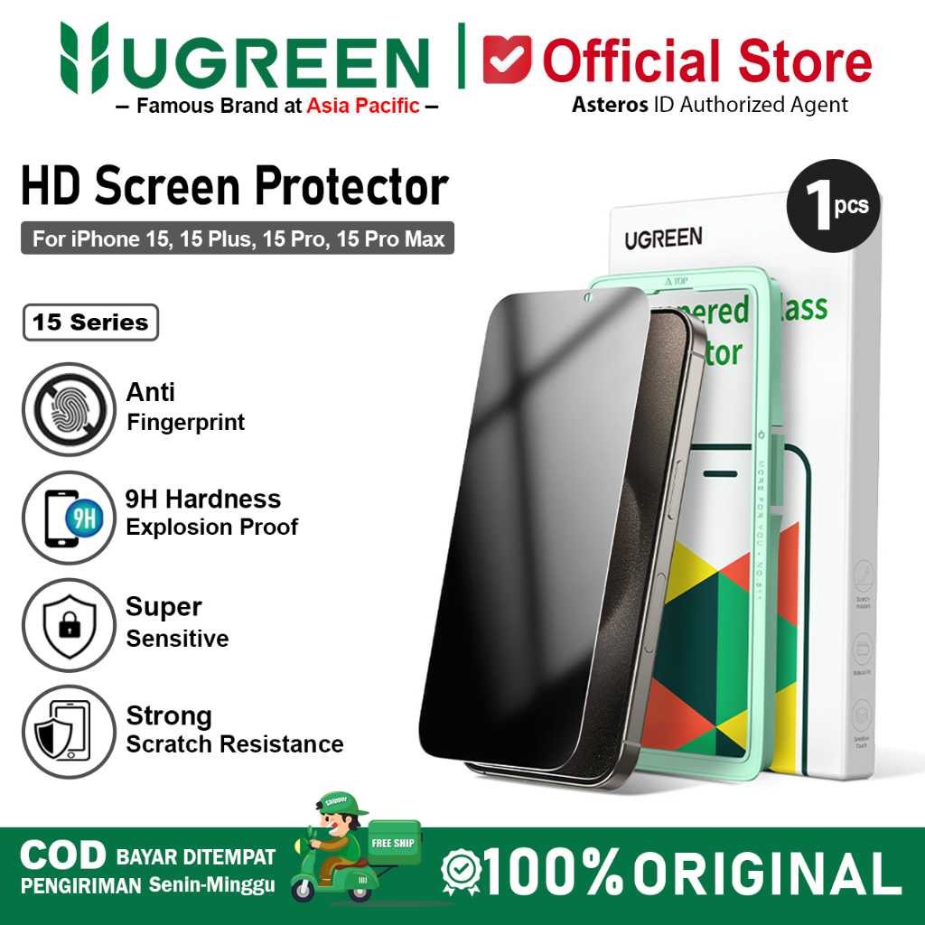 UGREEN Tempered Glass Anti Spy For iPhone 15 15 Pro 15 Pro Max Full Screen Protector