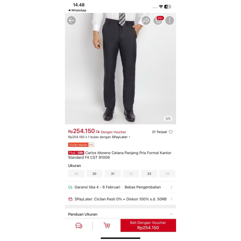 NEW CELANA KANTOR PRIA CARLOS MORENO