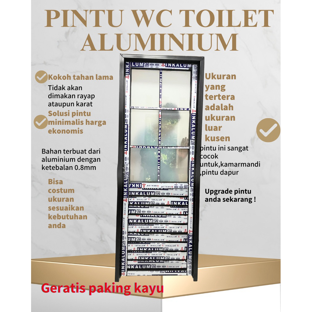 pintu aluminium WC toilet kamar mandi minimalis moderen