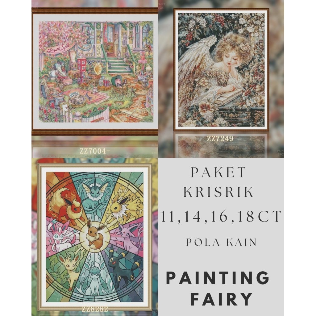 Paket Sulaman Kristik Cross Stitch Painting Fairy Pola Kain Kedua