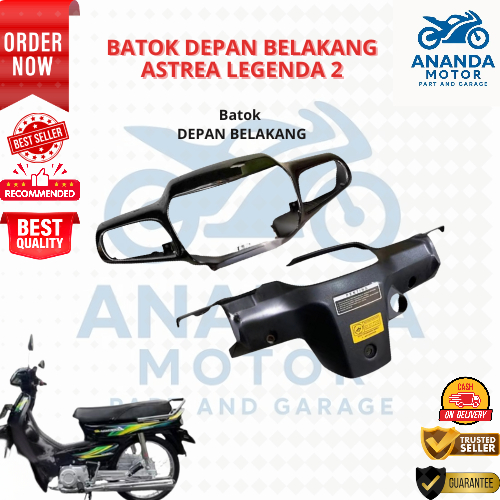 BATOK DEPAN BELAKANG ASTREA LEGENDA 2 - SET DEPAN BELAKANG HITAM GRADE ORIGINAL