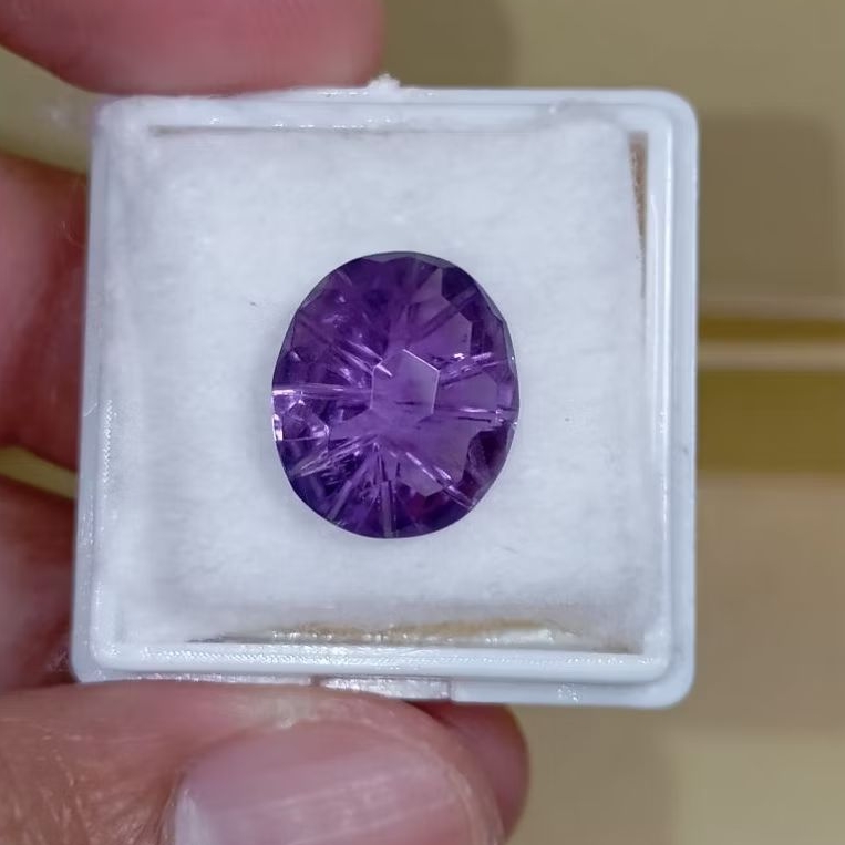 Batu permata natural amethyst + Memo GLI