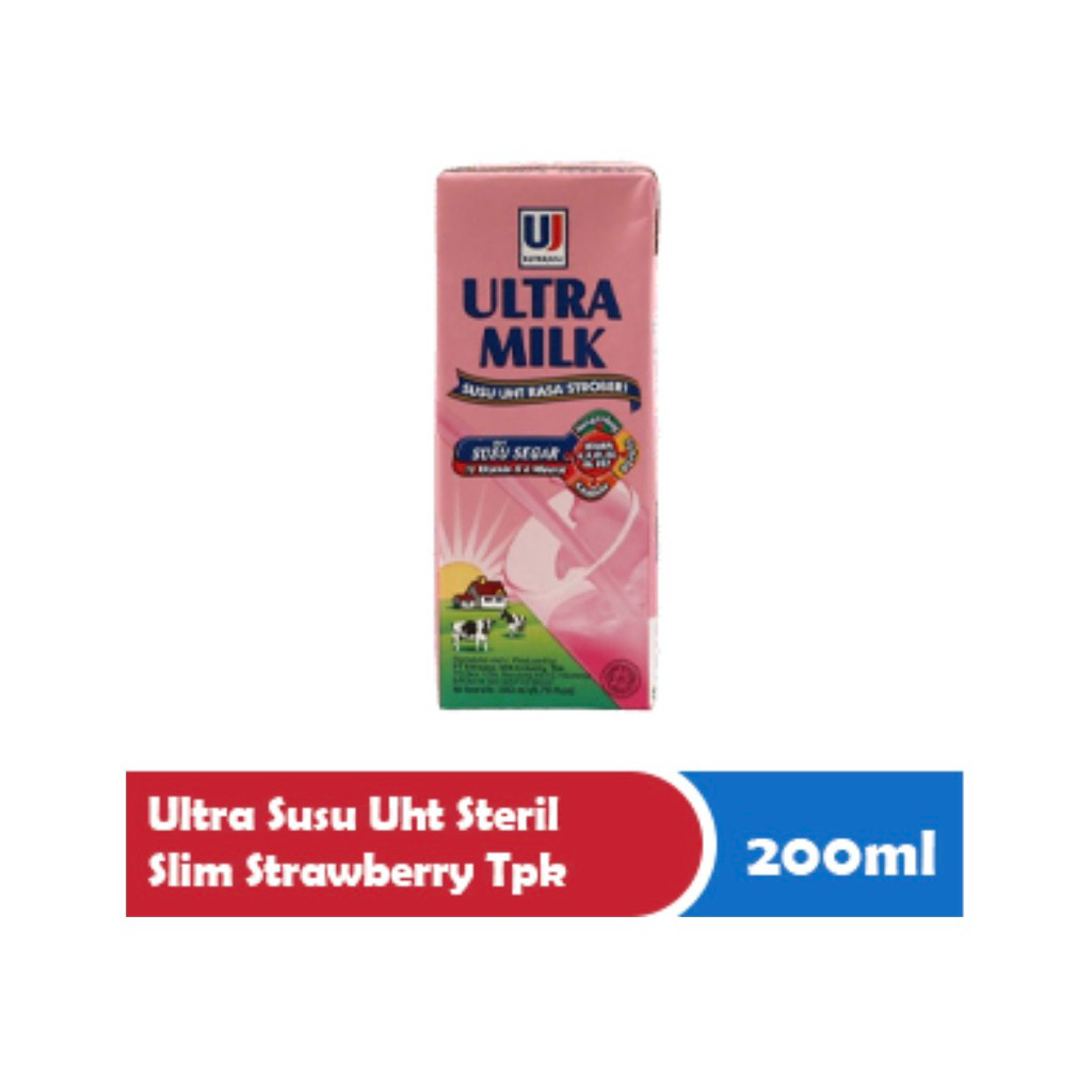 ULTRA MILK Susu UHT Strawberry 200ml - 1 dus 24 kotak