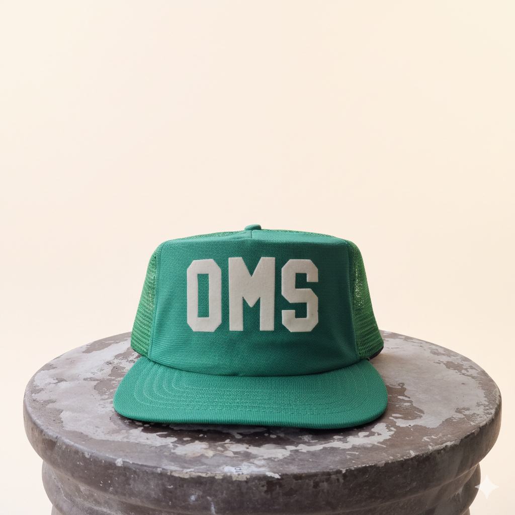Topi Vintage Trucker New Era OMS Green Original Made in USA