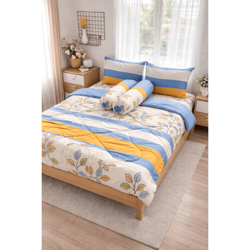 Diva Linen Bed Cover SET Motif Grace Ukuran Double 220x230cm