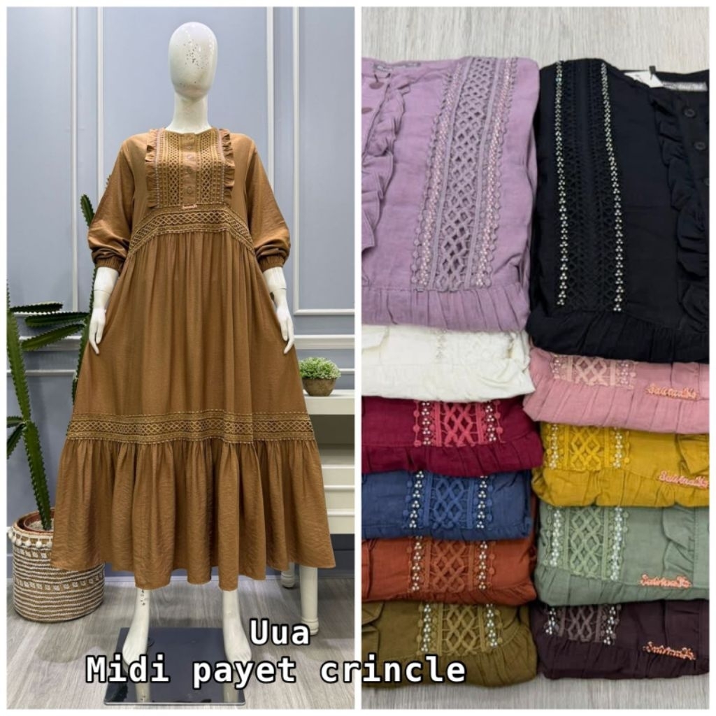 Midi Dres cringkel renda rajut by salvina ys