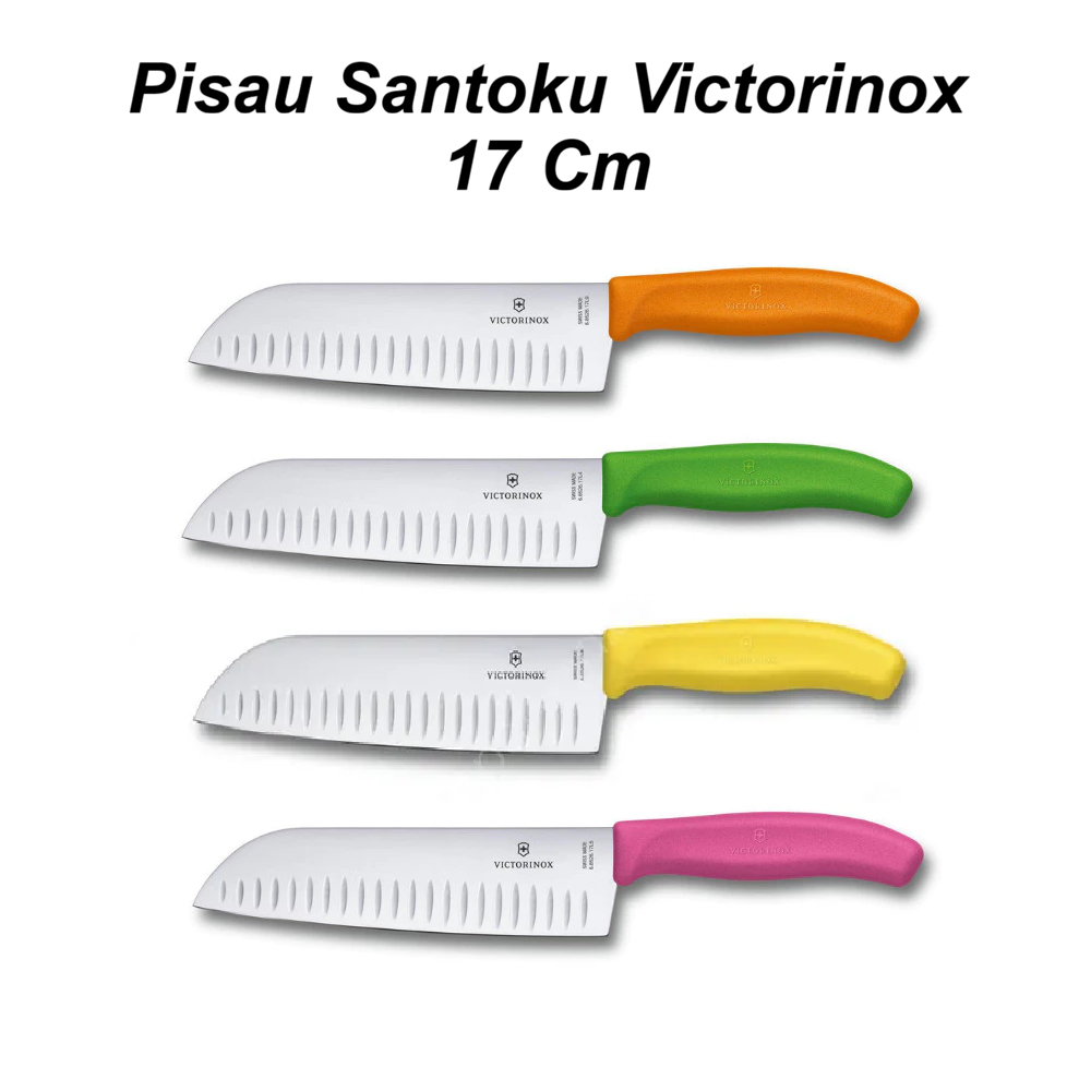 Pisau Santoku Chef Victorinox 17 Cm Carving Fluted Edge Knife Original Swiss