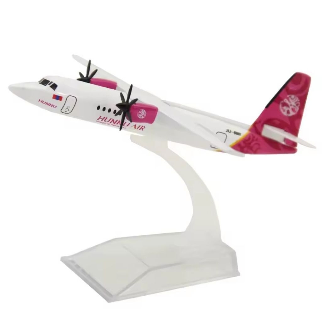 ATR HUNNU AIR MONGOLIA MINIATUR PESAWAT DIECAST BESI METAL PAJANGAN