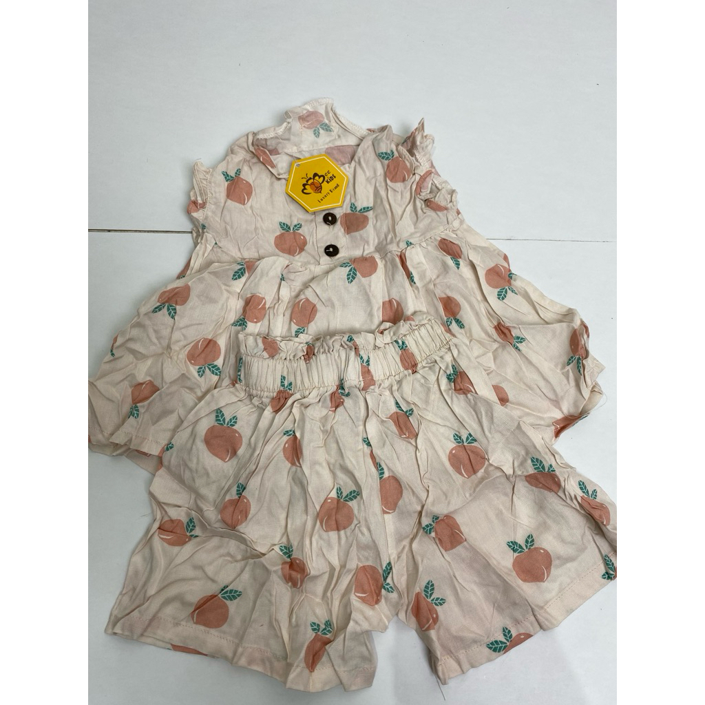 Setelan Anak Perempuan Kumiku Bahan Katun Rayon Usia 2-5th/ One Set Pendek Anak Perempuan