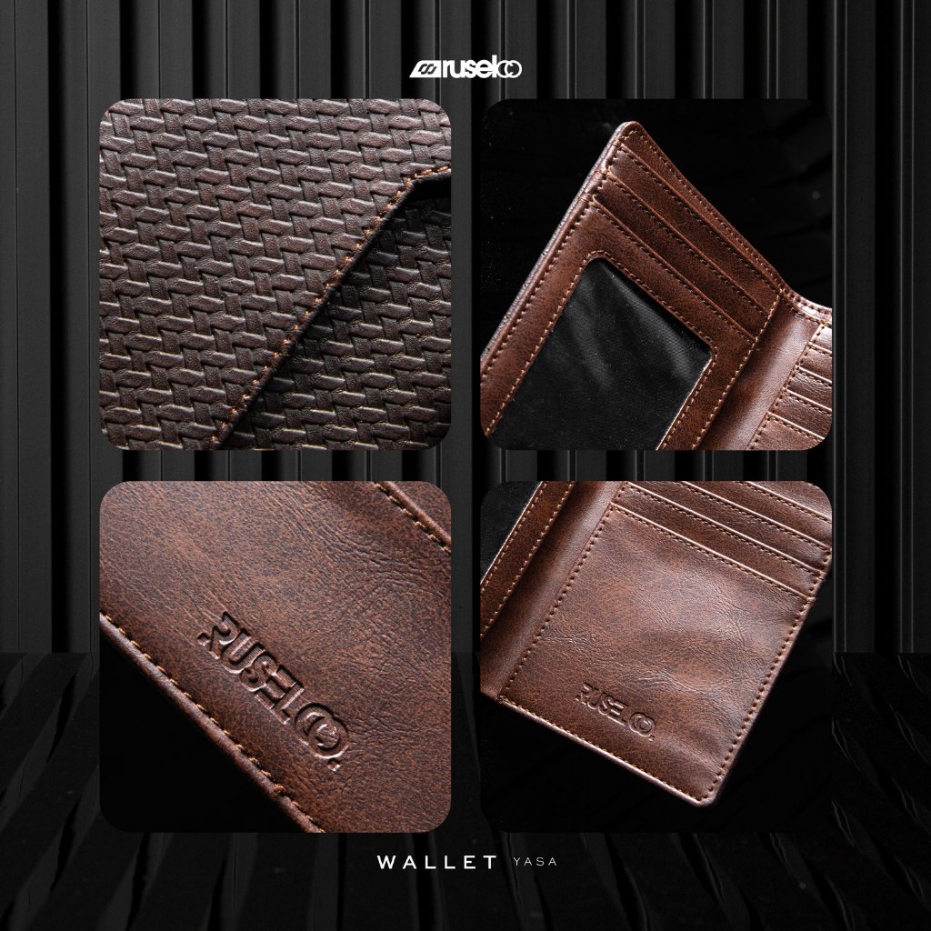 NEW PRODUCT RUSEL CO - Wallet Yasa Dompet Lipat Pria Dompet Bahan Kulit PU Leather Premium Card