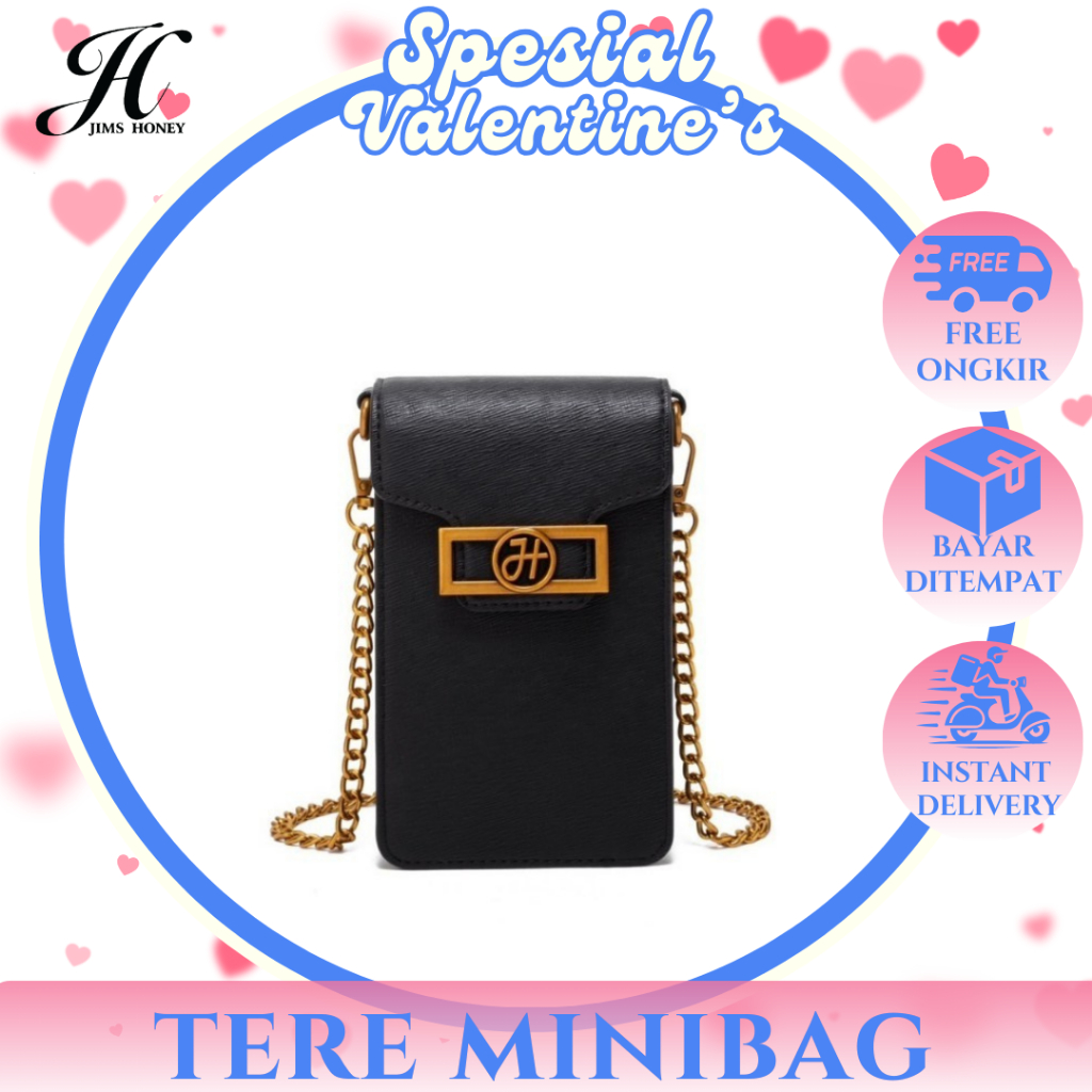 JIMS HONEY Tere MiniBag Tas Selempang Wanita Stylish Phone Bag Free Tali Rantai Warna Gold