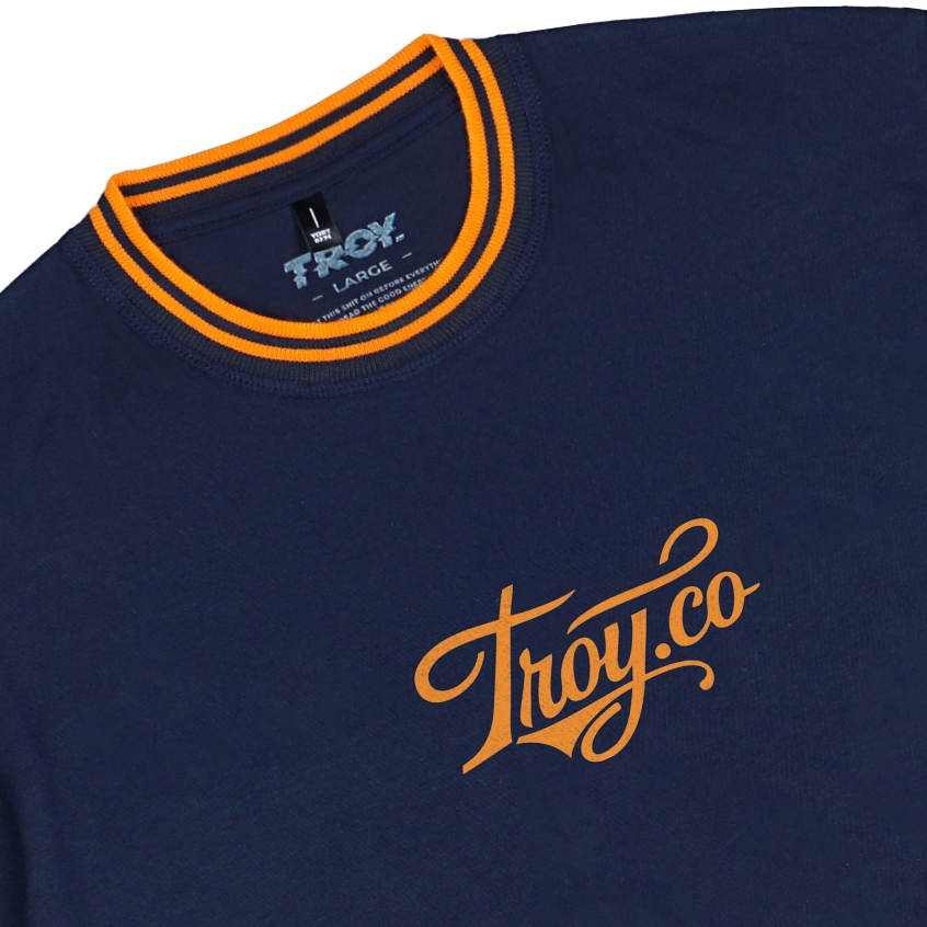 Troy Company Neck Stripe Tshirt Navy Classic - Kaos Lengan Pendek Kaos Navy KST 3543-2N2O
