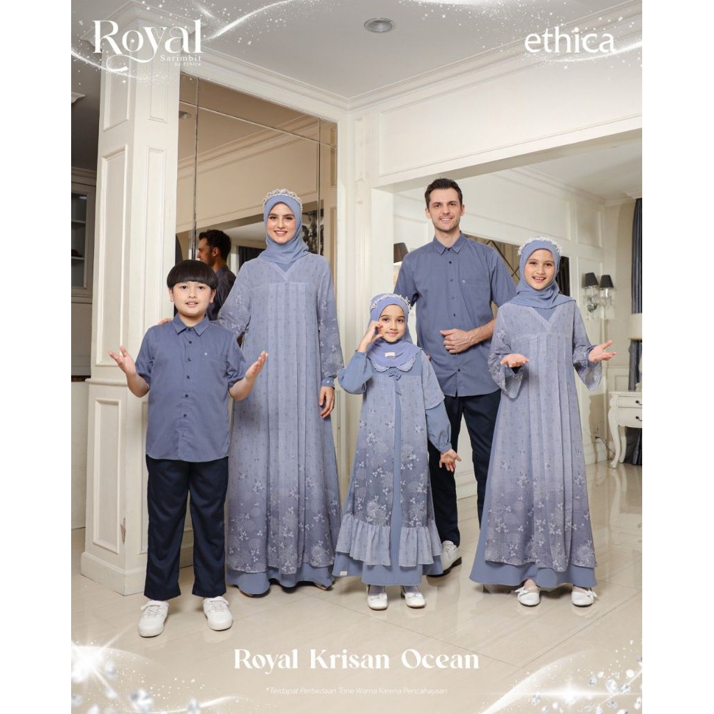 sarimbit royal krisan ocean by ethica kagumi/sarimbit ethica 2026/sarimbit terbaru ori/gamis remaja 