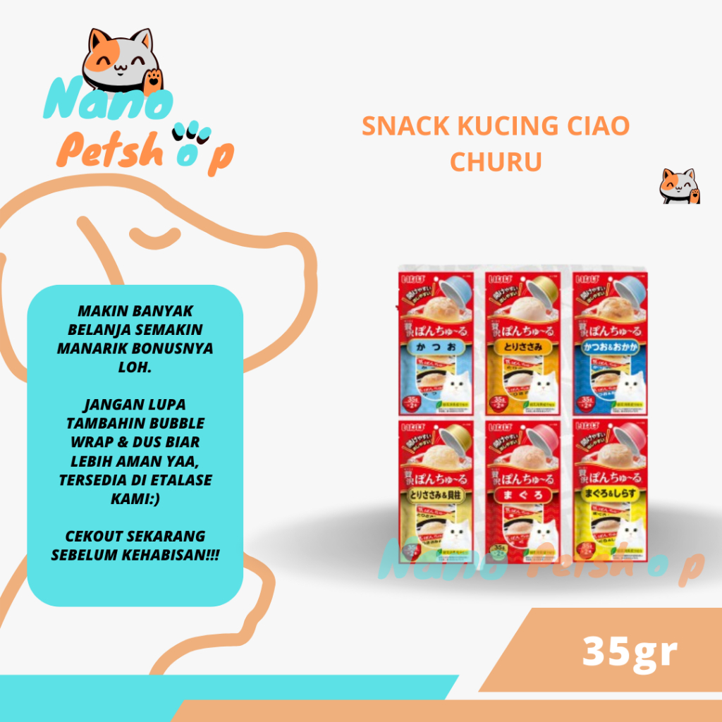 Snack Kucing - Ciao Pon Churu Cat Treats 35gr