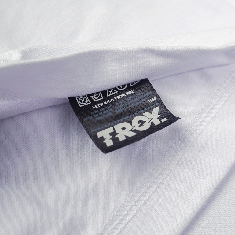Troy Company Neck Strip Tshirt White Walk Daily - Kaos Lengan Pendek Kaos Putih KST 3545-2G1W