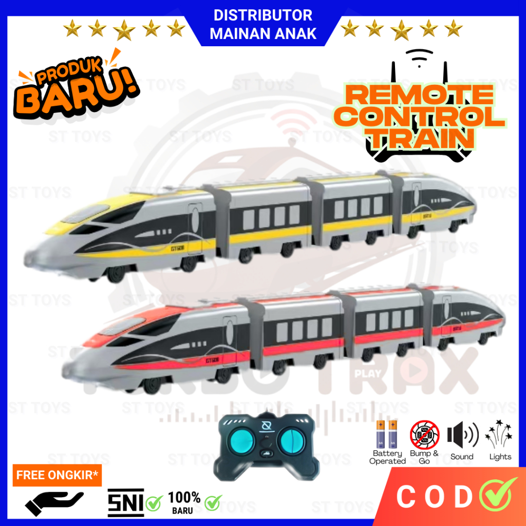 Mainan RC Kereta Api Cepat Bullet Train Remote Control Rechargeable Lintasan Rel Besar Hadiah Ulang 