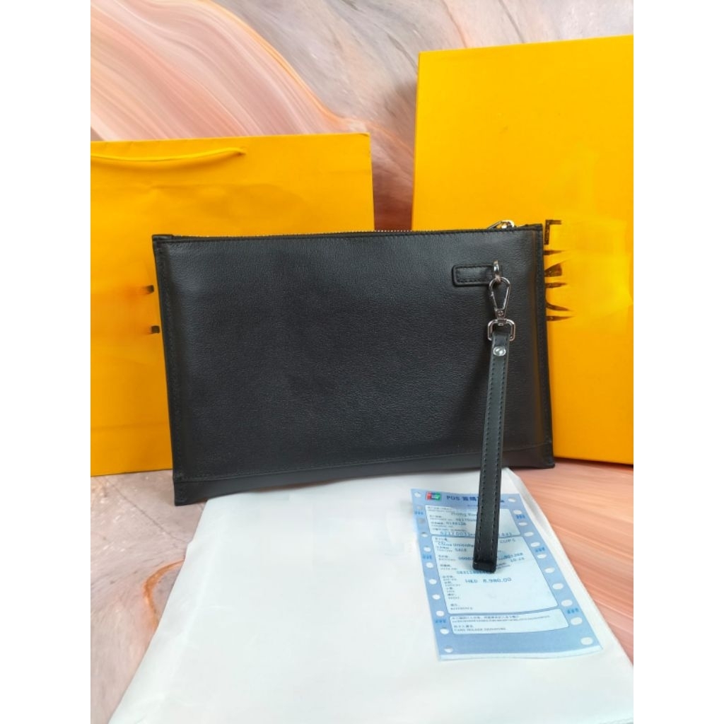 Tas clutch pria tas tangan import kulit asli