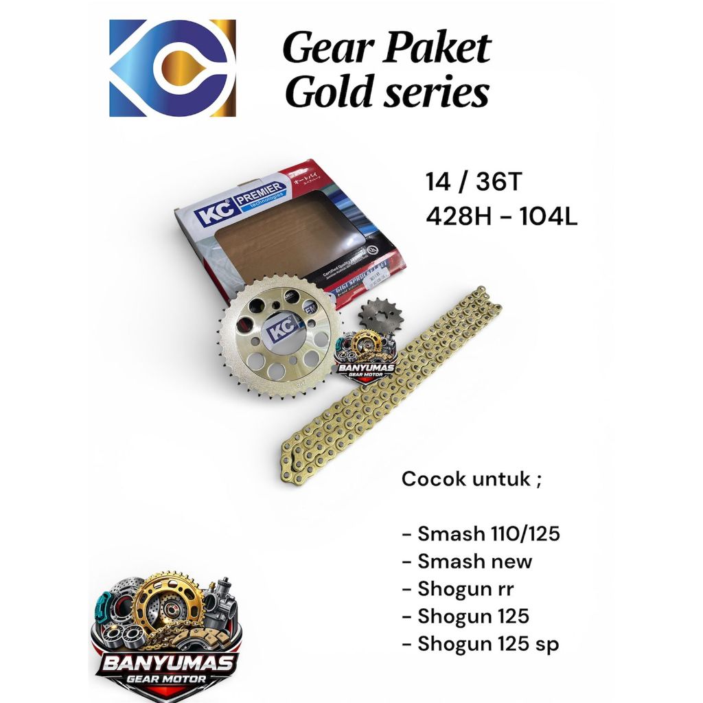 Gir Gear Paket Set + Rantai Smash R New Merk KC gold