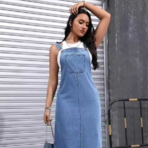 OVERALL JEANS BAJU KODOK ANYA//OVERALL JEANS ROK WANITA MOTIF POLOS / DRESS REMAJA & DEWASA