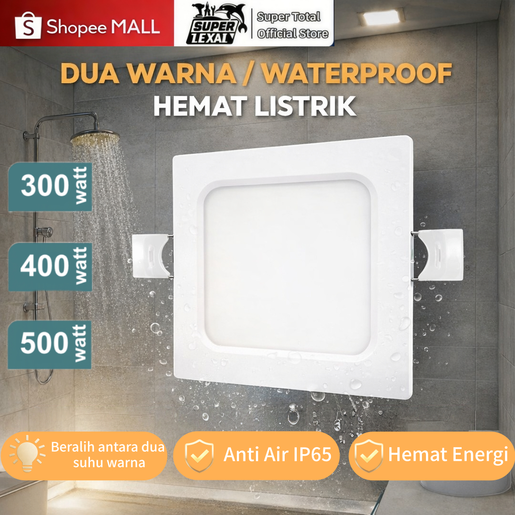 Super Total -YGMR PL Lampu Plafon LED Kotak 3000K Super Terang – Cahaya Hangat Bikin Rumah Lebih Nya