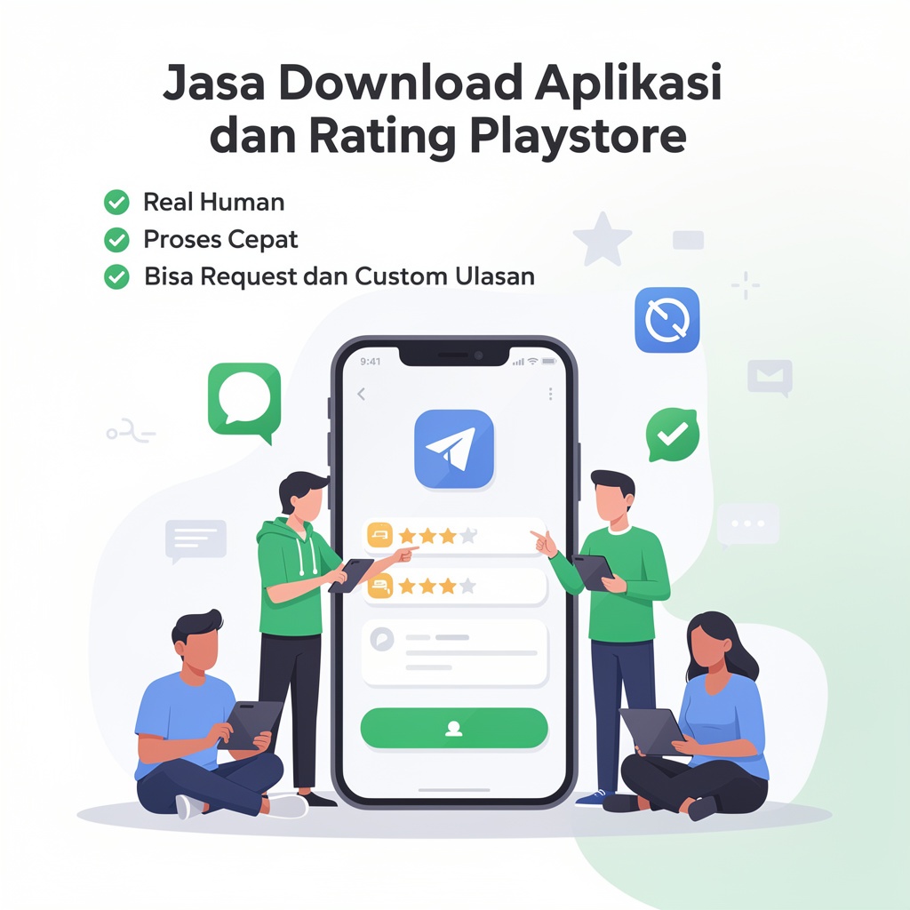 Jasa Tambah Download, Rating & Review Aplikasi | Play Store Aman & Cepat