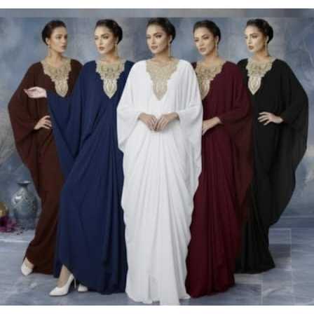 Qaira Fashion : Kaftan Ceruty Babydoll All Size Fit XXL Max BB 85KG Full Furing Payet /kaftan elegan