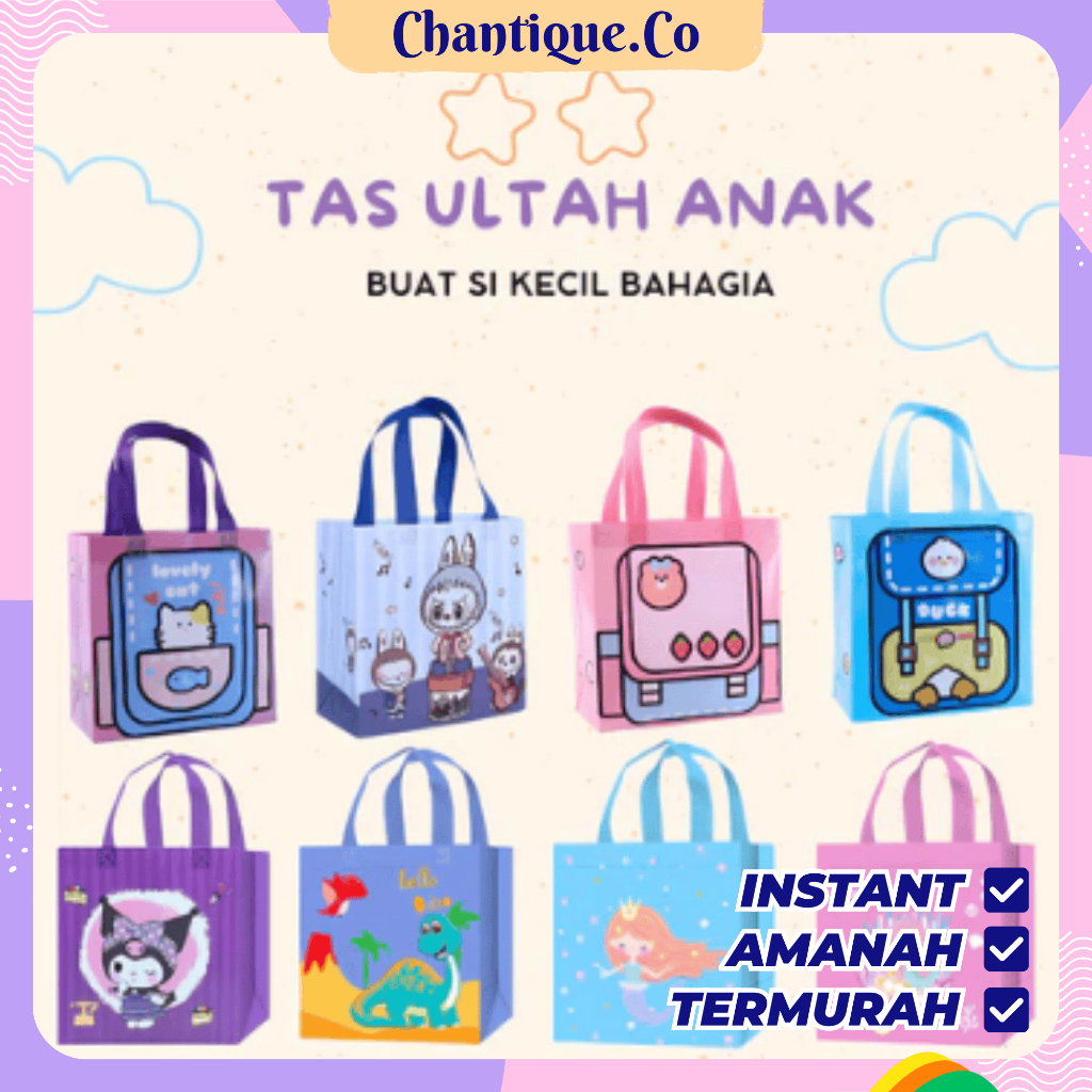 Tas Kado Anak-anak Lucu Premium Goodiebag Totebag Ulang Tahun | Natal | Hadiah Sekolah