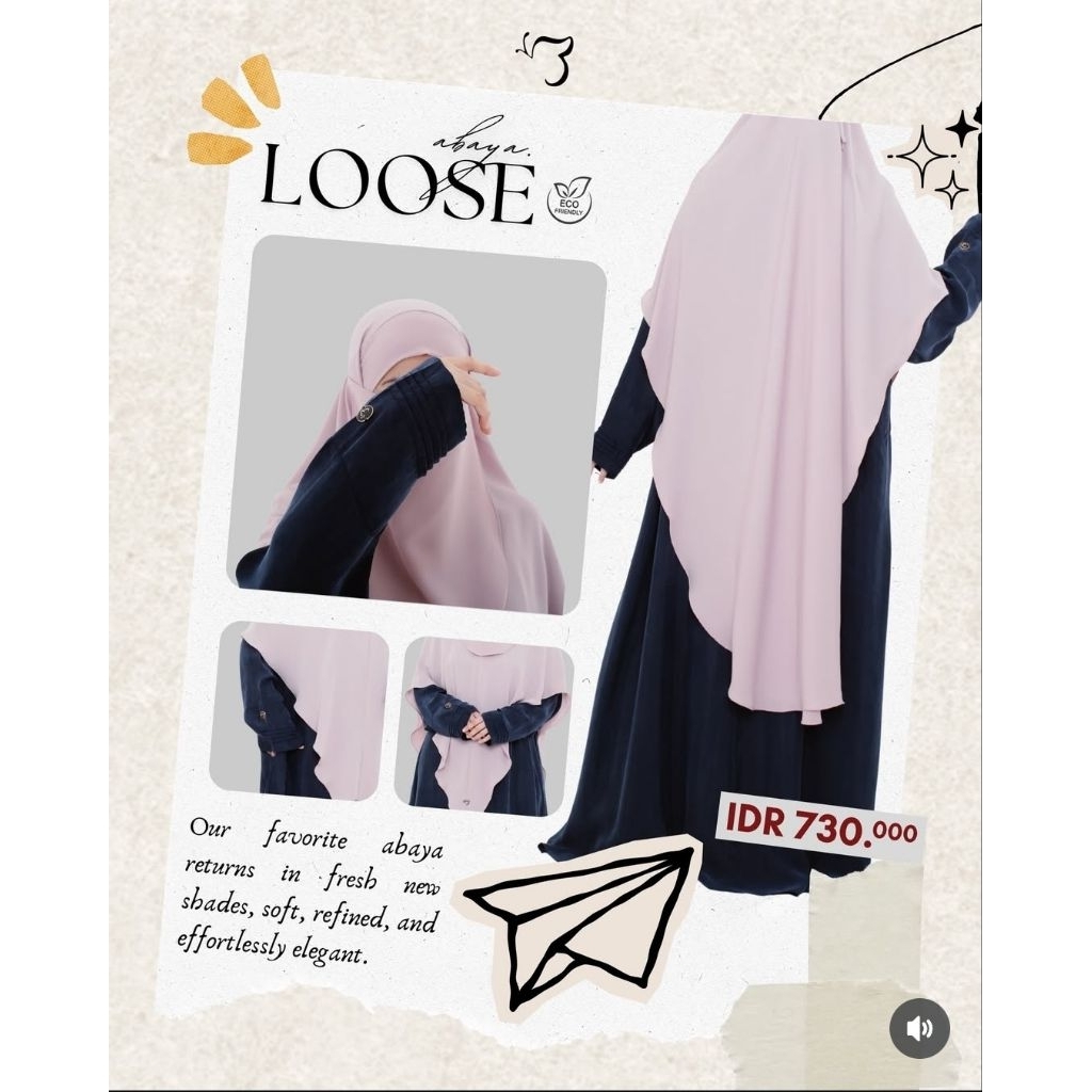 NWT Abaya Loose Cupro IV Bonavista Khiban Imara Arabian