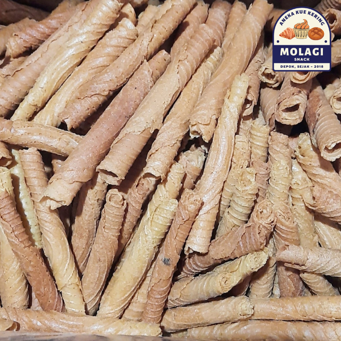 Opak Gulung Sari Rasa Manis Renyah 250g / Kue Semprong Gulung - Molagi Snack