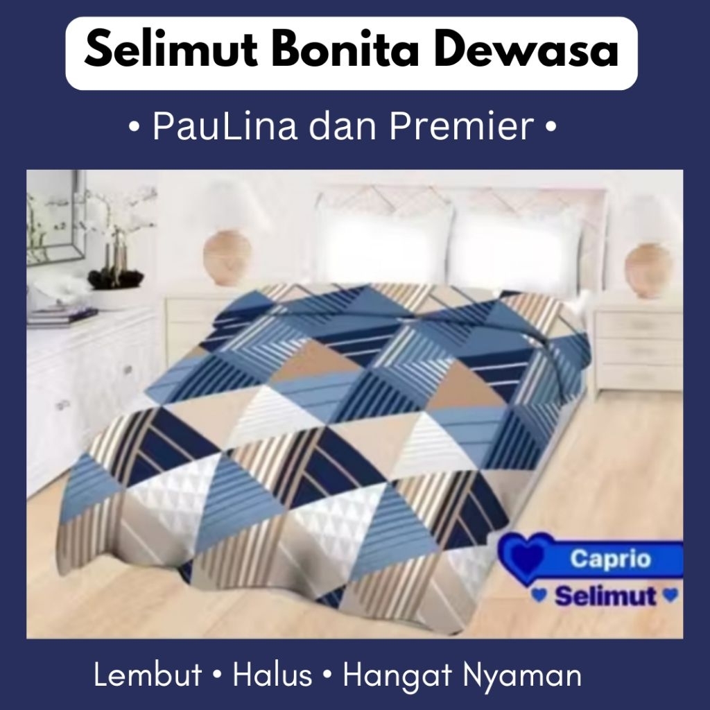 Selimut Bonita Dewasa Paulina & Premier Tebal Premium Super Lembut Hangat